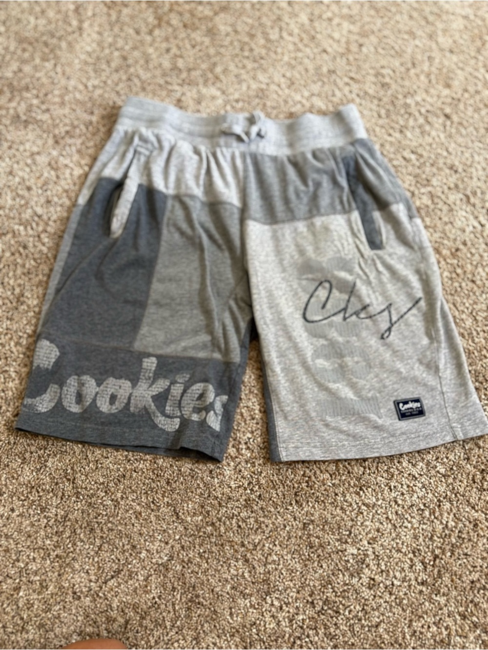Cookies Gray Colorblock Graphic Shorts Mens Medium